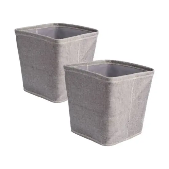 DII&reg; 13" Zig Zag Stitch Trapezoid Fabric Bins, 2ct. Gray {1}