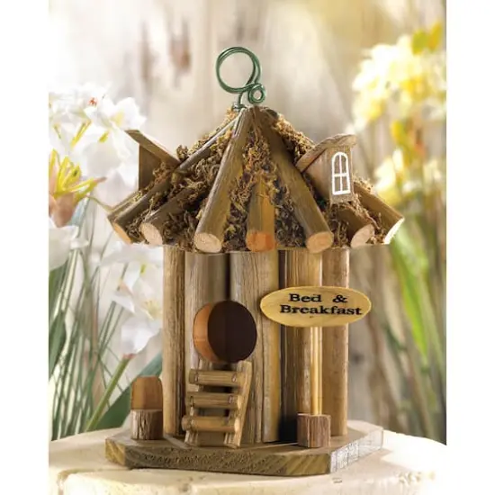 9" Quaint Bed & Breakfast Birdhouse {3}