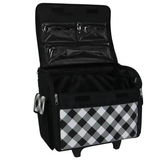Everything Mary Buffalo Check Rolling Sewing Machine Tote {4}