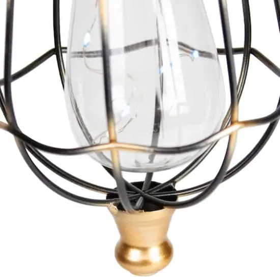 9" Bronze Outdoor Hanging Solar Lantern {5}