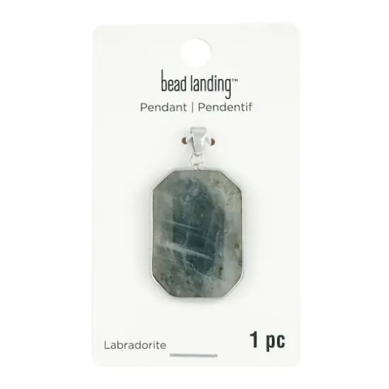 Faceted Labradorite Rectangle Pendant by Bead Landing&trade; {4}
