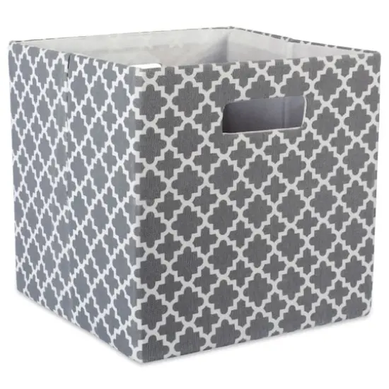 DII&reg; 13" Polyester Lattice Storage Cube Gray {1}