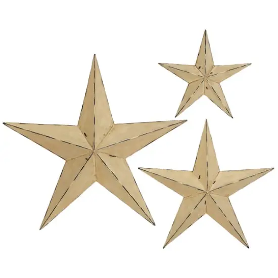 Cream Stars Rustic Metal Wall Decor Set {1}