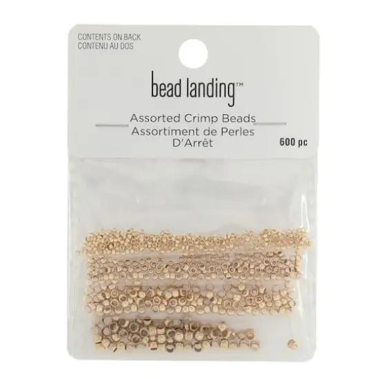 Assorted Metal Crimp Beads, 600ct. by Bead Landing&trade; Gold {1}