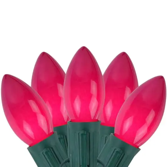 25ct. Opaque C9 Christmas String Lights Fuchsia Pink {1}