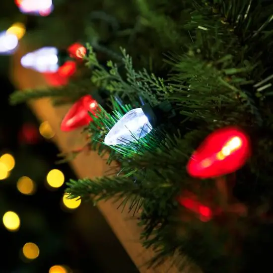 25ct. LED C7 Christmas String Lights Red/White {10}