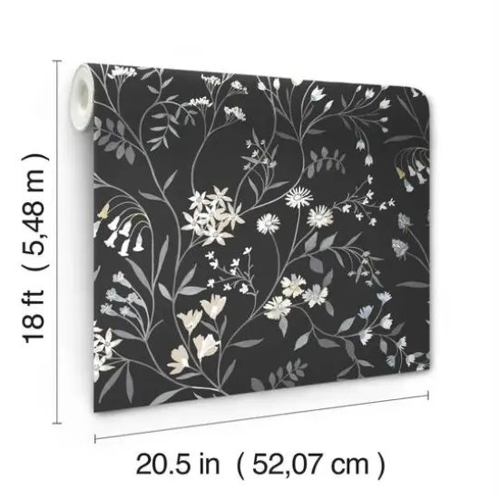 RoomMates Meadow Mix Peel & Stick Wallpaper Black/White {9}