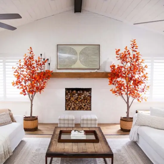 9ft. Potted Artificial Autumn Oak Tree {4}