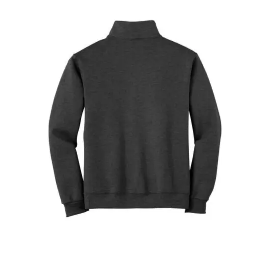 JERZEES&reg; NuBlend&reg; 1/4-Zip Cadet Collar Sweatshirt Black Heather {5}