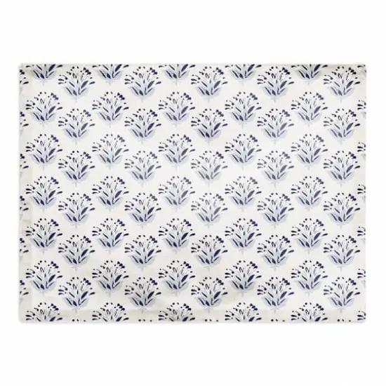 Blue Floral Pattern 18" x 14" Poly Twill Placemat {1}