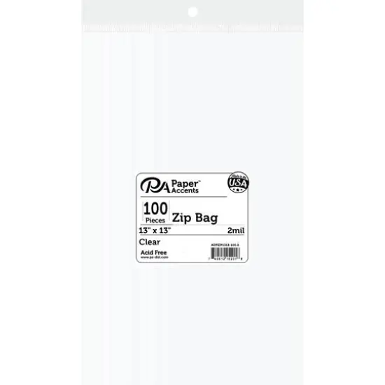 PA Paper&trade; Accents 13" x 13" Clear Zip Bags, 100ct. {1}