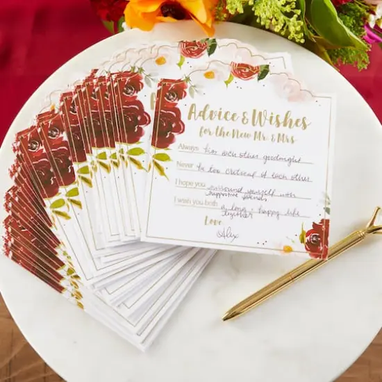 Kate Aspen&reg; Burgundy Blush Wedding Advice Cards, 50ct. {4}