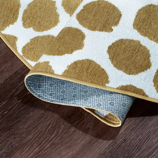 My Magic Carpet Puff Dotty Washable Rug Honey Beige {4}