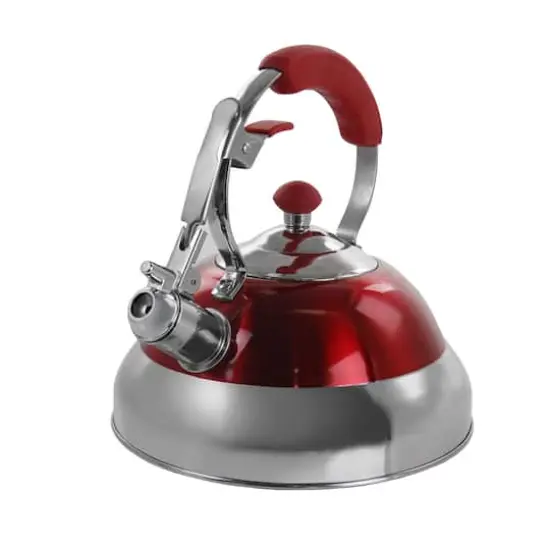 MegaChef 2.7L Red Stovetop Whistling Kettle {5}