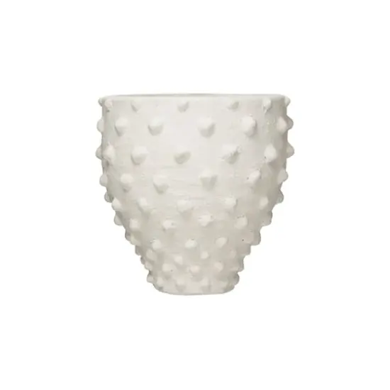 Hello Honey&reg; 10" Textured Polka Dot Terra Cotta Planter {1}