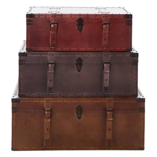 Set of 3" Brown Wood Rustic Trunk, 32", 29", 26" {3}