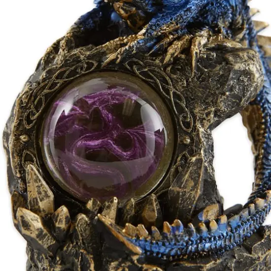 Blue Dragon on Rocks Statue 6" x 5.5" x 8.25" {6}