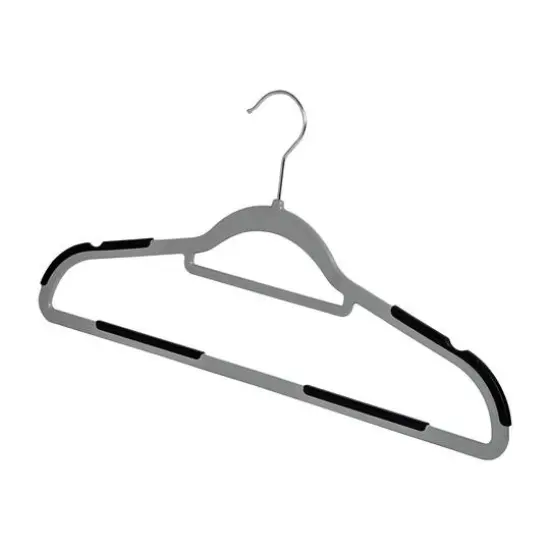 Honey Can Do Gray & Black Anti-Slip Rubber Grip Plastic Hangers, 15ct. {5}