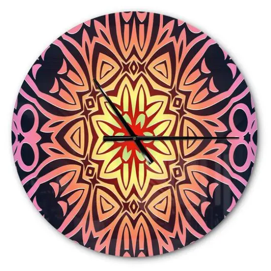 Designart 'Abstract Geometric Flower Modern Wall Clock {1}
