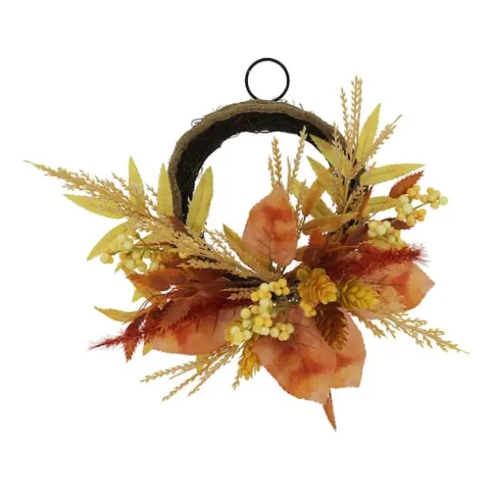 12" Mini Orange & Yellow Heather with Berries Wreath by Ashland&reg; {1}