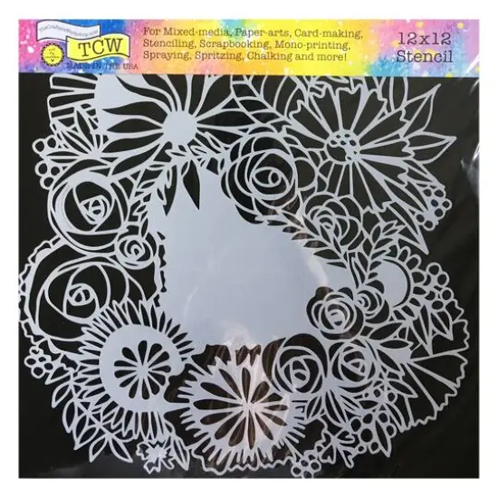 The Crafter's Workshop Floral Statement Stencil, 12" x 12" {1}