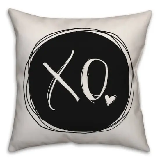 XO Black & White Throw Pillow {1}