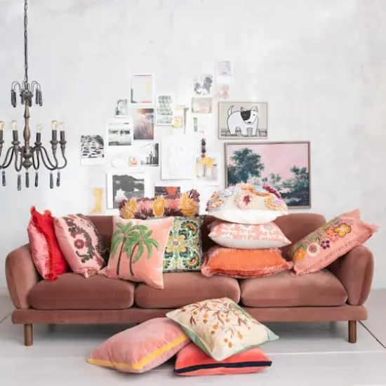 Hello Honey&reg; 20" x 20" Clay Charm Eyelash Fringe Pillow {5}