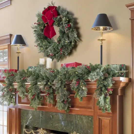 Haute D&eacute;cor 6ft. Classic Cascading Mantle Swag Garland {3}