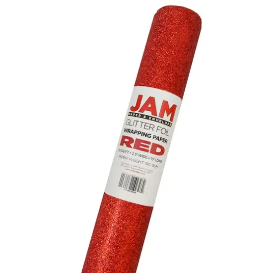 JAM Paper Glitter Gift Wrap Red {6}