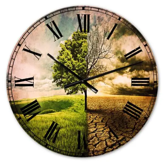 Designart Global Warming Traditional Wall Clock {1}