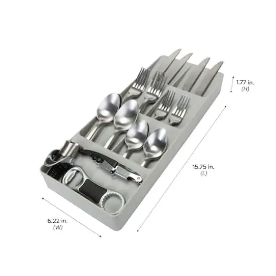 Kitchen Details Gray 7-Slot Drawer Cutlery Organizer {4}