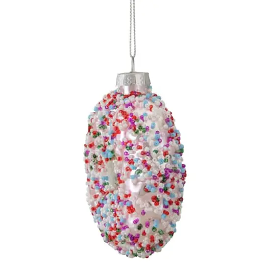 4" Pink Doughnut with Sprinkles Glass Ornament {4}