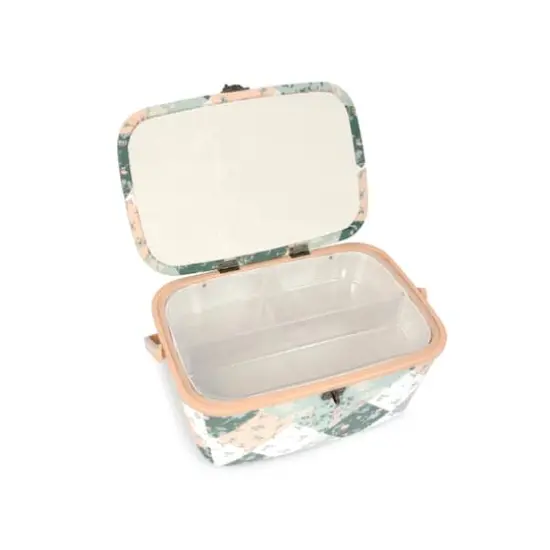 Green Patchwork Dritz Large Oval Sewing Basket {4}