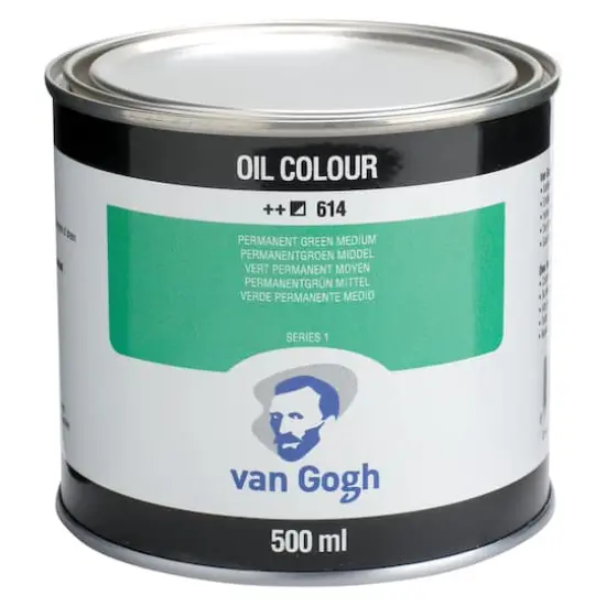 Van Gogh Oil Colour Paint, 500mL Permanent Green Medium {1}