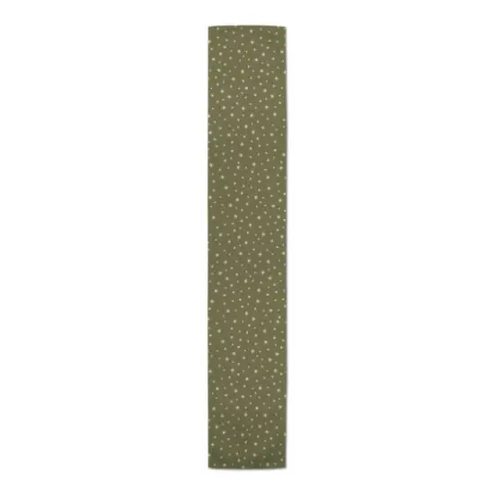 90" Green Twinkle Cotton Twill Runner {4}