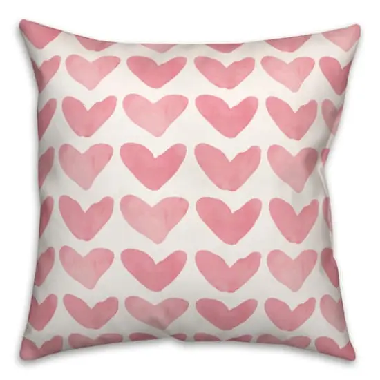 Watercolor Heart PatternThrow Pillow {3}