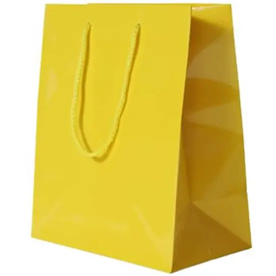 JAM Paper Large Glossy Gift Bags, 6ct. Yellow {1}