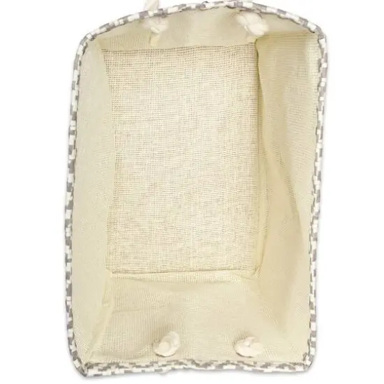 DII&reg; Large Pinstripe Rectangle Woven Paper Storage Bin Gray {4}