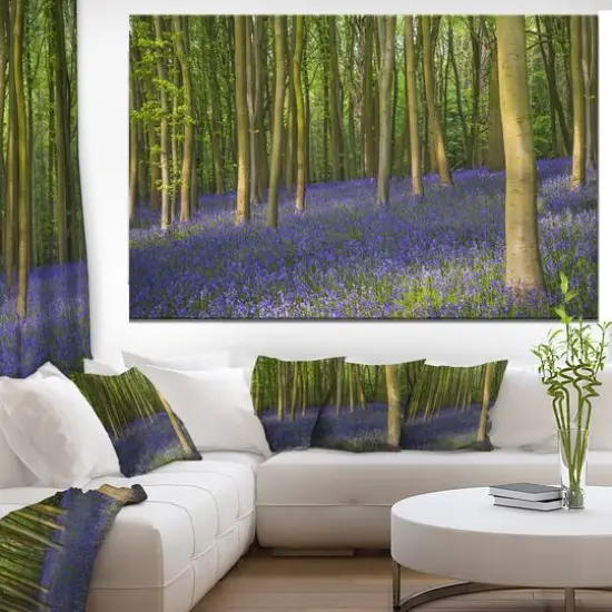 Designart - Bluebell Woods in Oxfordshire - Large landscape Canvas Art Print {5}