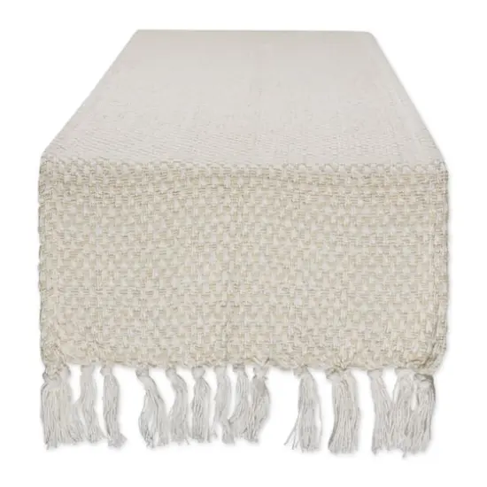 DII&reg; 108" Woven Fringed Table Runner Natural {1}