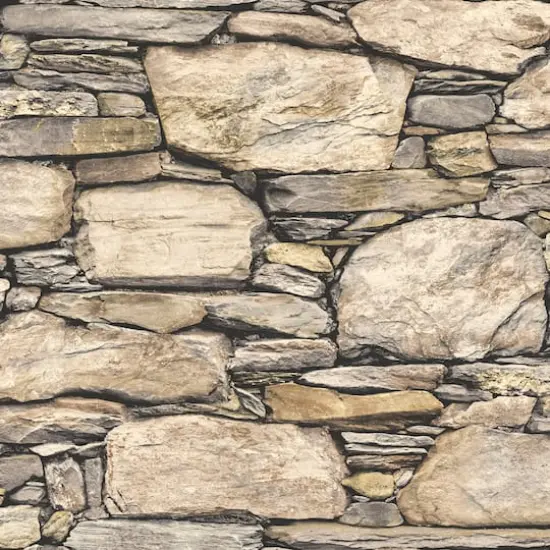 NuWallpaper Hadrian Stone Wall Peel & Stick Wallpaper {1}