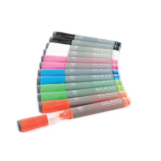 U Brands&trade; Black Bullet Point Liquid Glass Dry Erase Marker Set {1}
