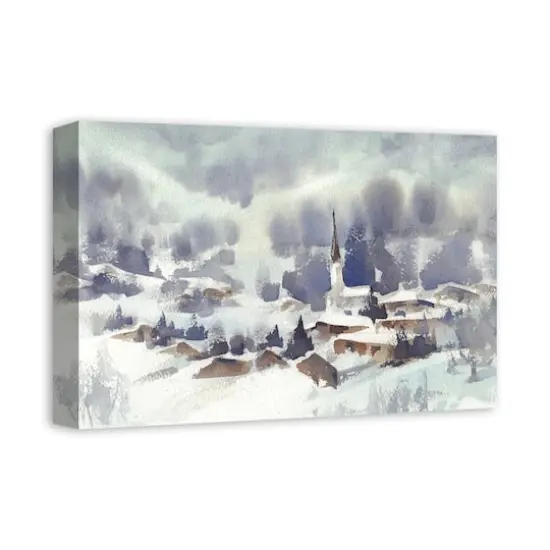 Winter Abstract Landscape Canvas Wall Art {3}