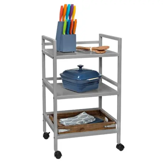 Honey Can Do Gray Metal Rolling Cart {6}