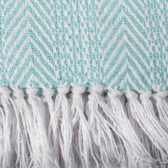 DII&reg; Aqua Herringbone Stripe Throw {3}