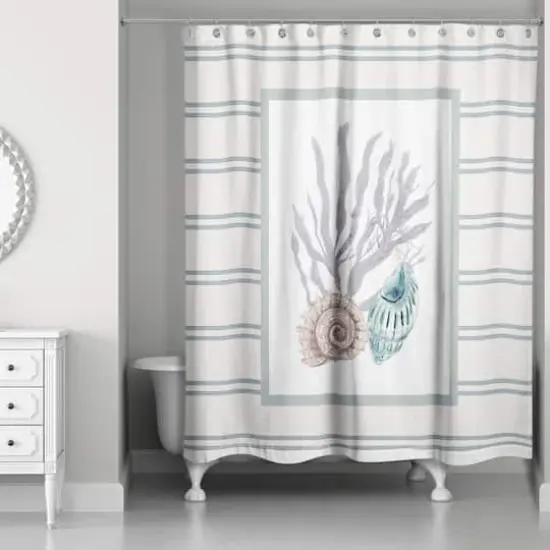 Snail and Banded Tulip Shell 71" x 74" Shower Curtain {1}