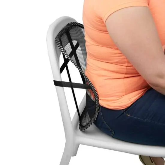 Mind Reader Black Mesh Lumbar Support Adjustable Cushion Set {3}