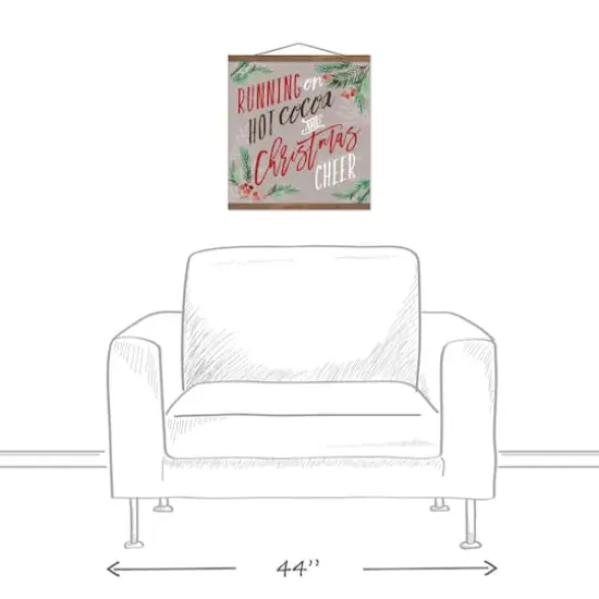 Hot Cocoa and Christmas Cheer Teak Hanging Canvas {4}
