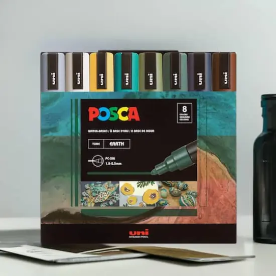 POSCA PC-5M Medium Tip Earth Tones Paint Marker Set {1}