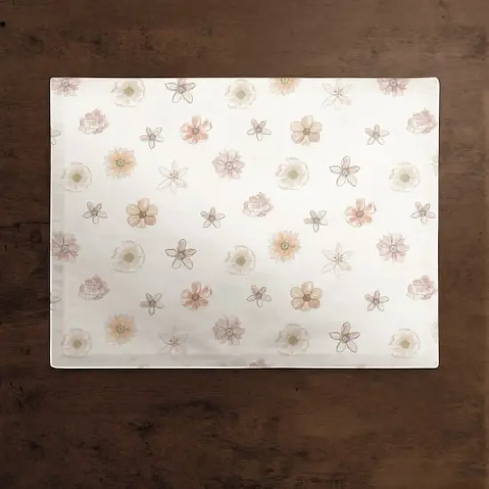 Florals Cotton Twill Placemat White {3}